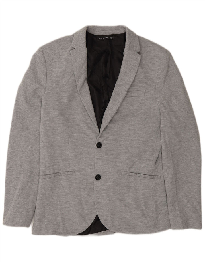 Giacca blazer da uomo a 2 bottoni Zara UK 40 grande grigia