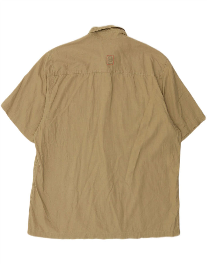 TIMBERLAND Camicia a maniche corte da uomo grande in lino beige
