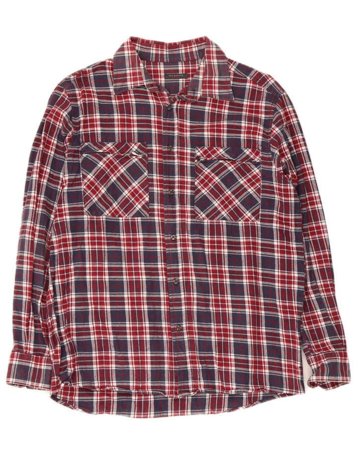 Camicia in flanella da uomo Sea Barrier a quadri rossi medi