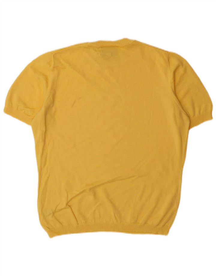Maglione maglione girocollo da donna Luisa Spagnoli UK 14 giallo medio