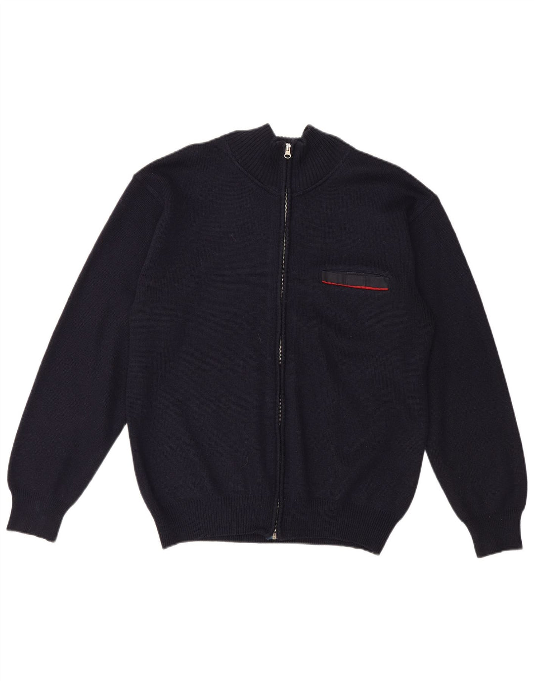 Maglione cardigan con zip intera vintage da uomo blu navy medio