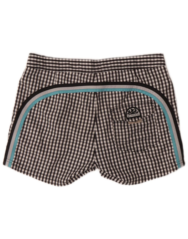 Pantaloncini da bagno da uomo Sundek medio nero a quadretti in poliestere