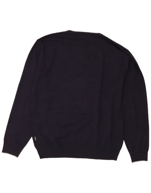 Maglione da uomo girocollo Coveri 3XL in viscosa blu navy