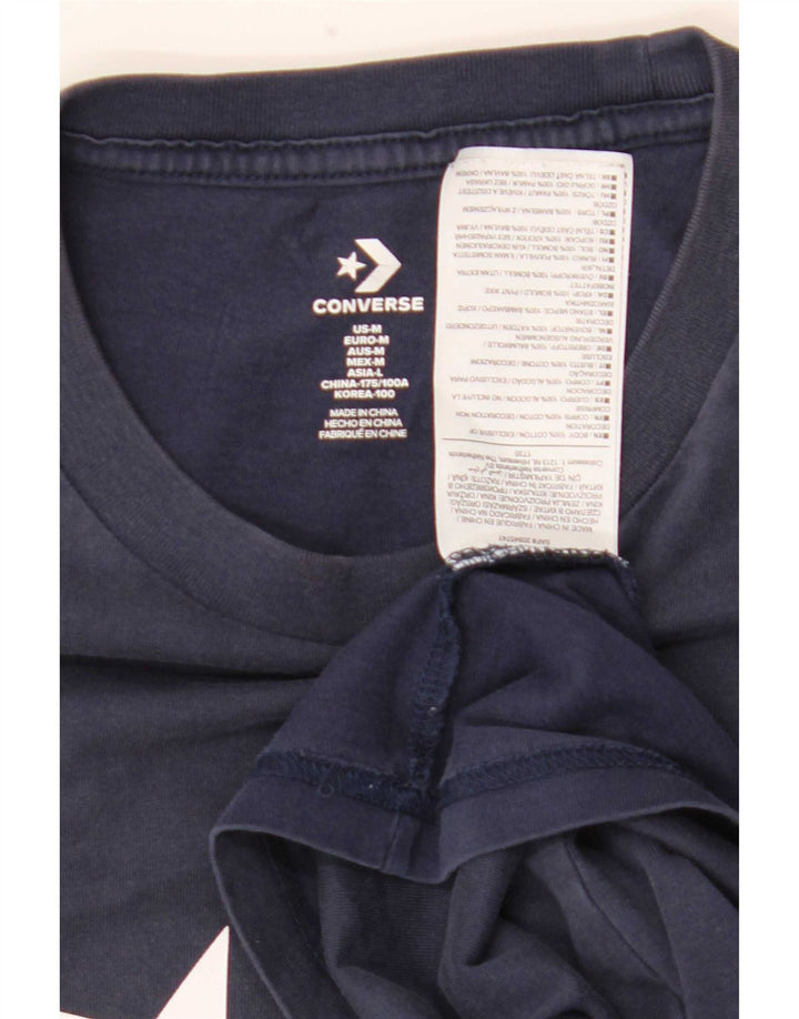 T-shirt grafica da uomo Converse Top in cotone blu navy medio