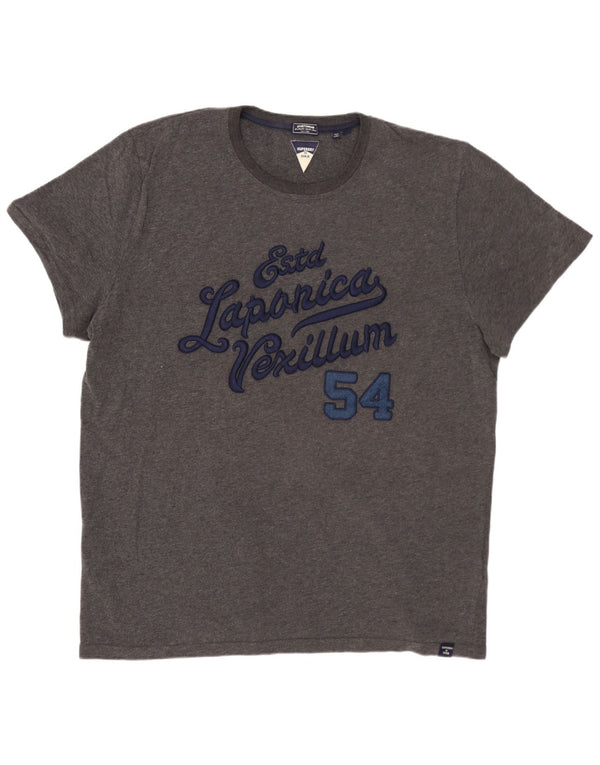 T-shirt grafica da uomo SUPERDRY Top 3XL cotone grigio