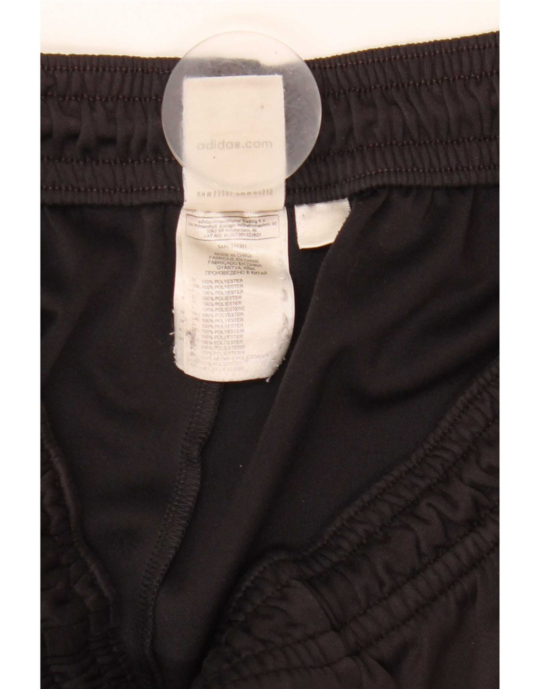 Pantaloncini sportivi Adidas Climalite da uomo in poliestere a righe nere medie