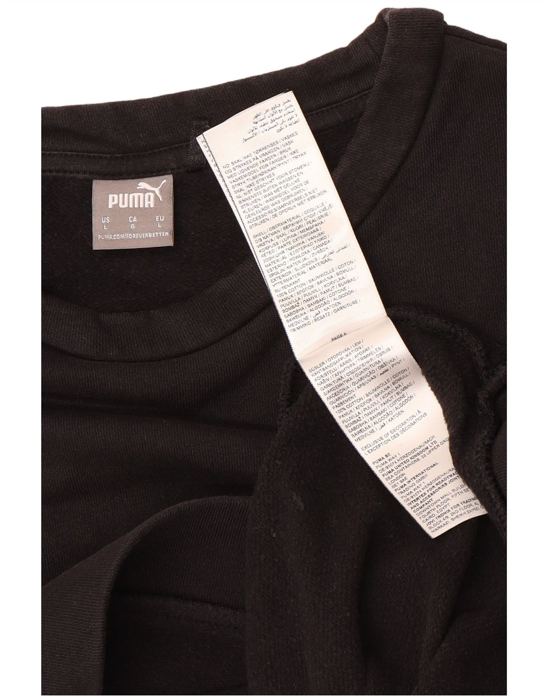 Felpa da donna Puma Jumper UK 16 Large Black Cotton