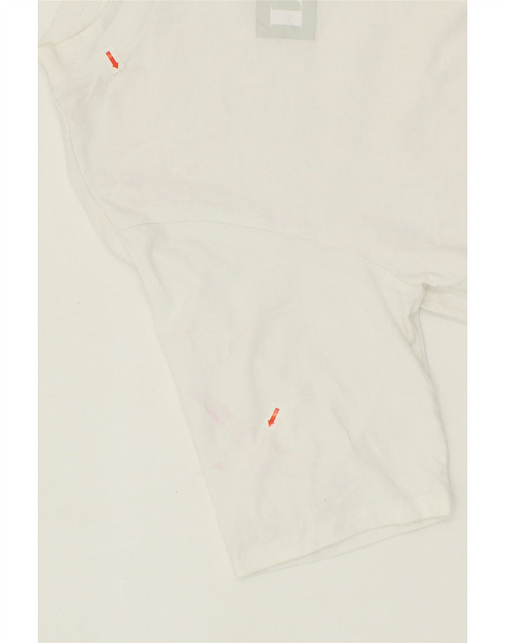 LEVI'S Womens Oversized Crop Graphic T-Shirt Top UK 6 XS White Vintage Levi's and Second-Hand Levi's from Messina Hembry 