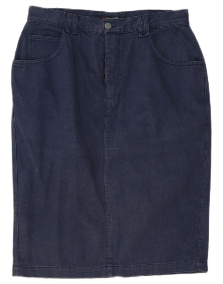 Gonna tubino da donna Krizia W33 grande in cotone blu navy
