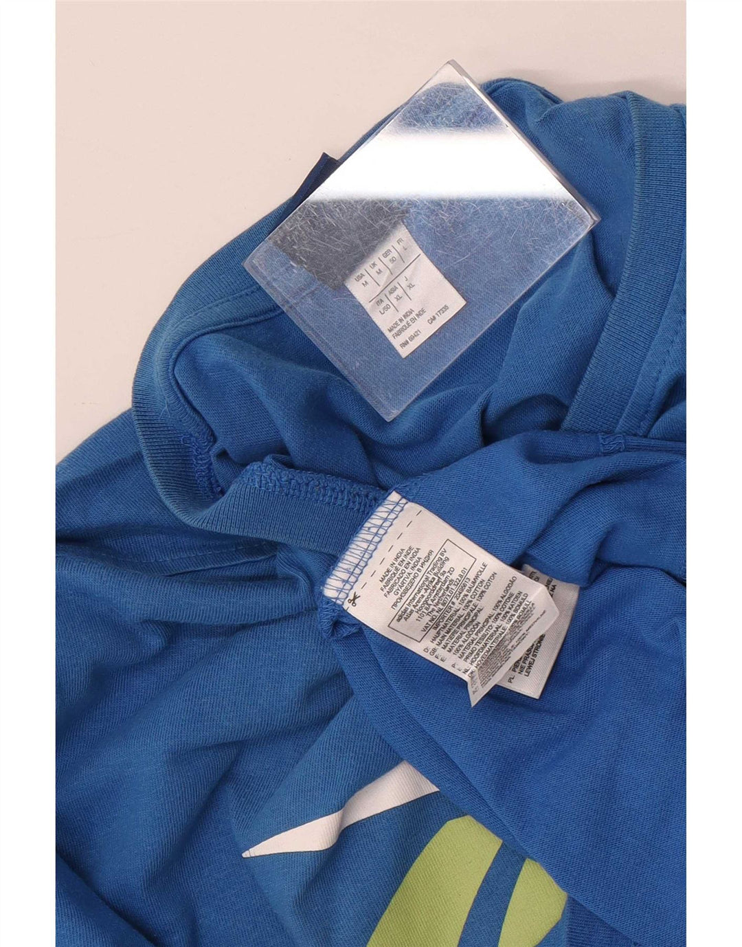 T-shirt grafica da uomo Reebok Top in cotone blu medio