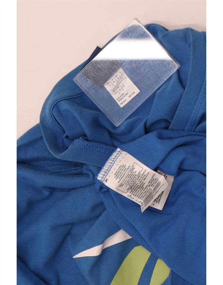 T-shirt grafica da uomo Reebok Top in cotone blu medio