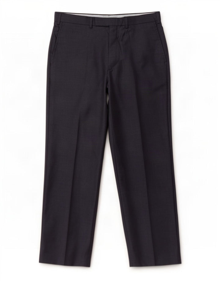 Pantaloni da abito dritti da uomo Marks & Spencer W38 L31 lana blu navy