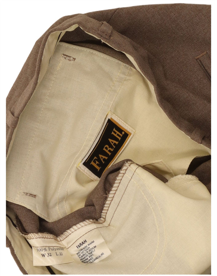 Pantaloni da abito dritti con pedge da donna Farah W32 L26 Poliestere beige