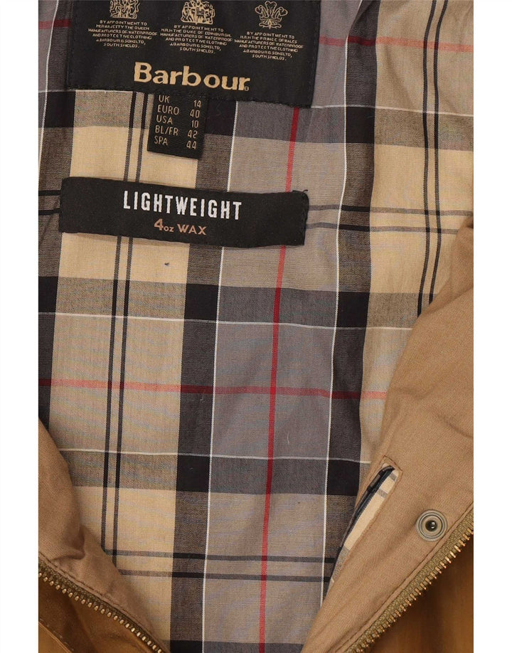Giacca da donna in cotone cerato con cappuccio Barbour UK 14 grande marrone