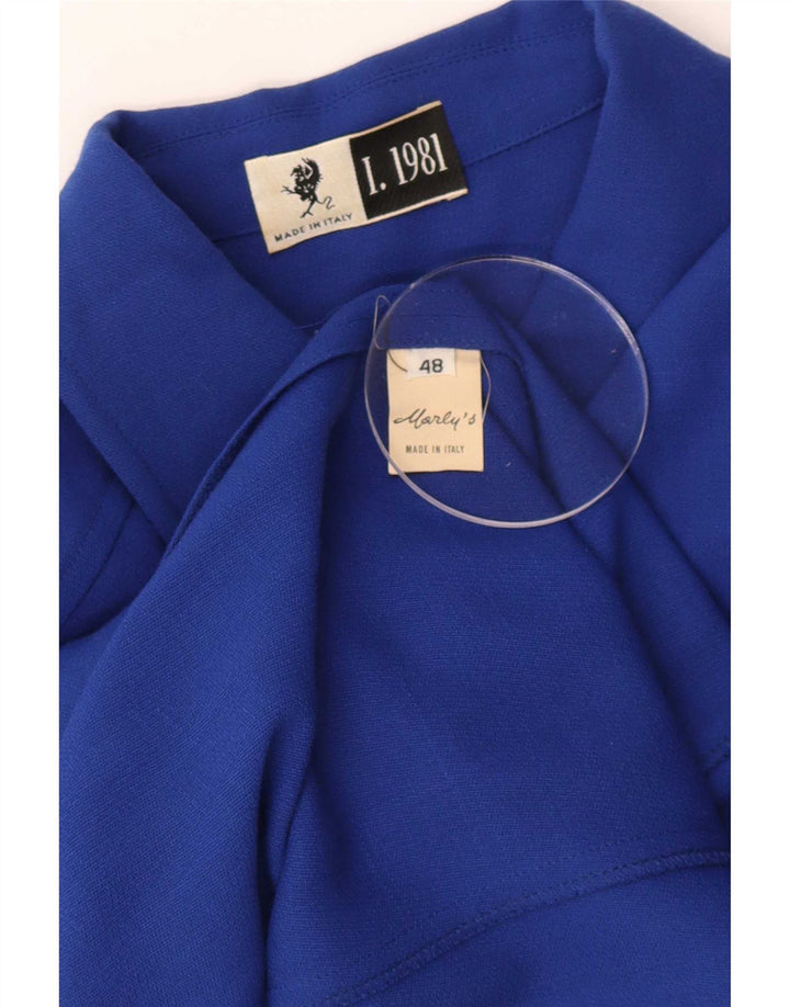 Giacca blazer vintage da donna a 5 bottoni IT 48 XL Lana vergine blu