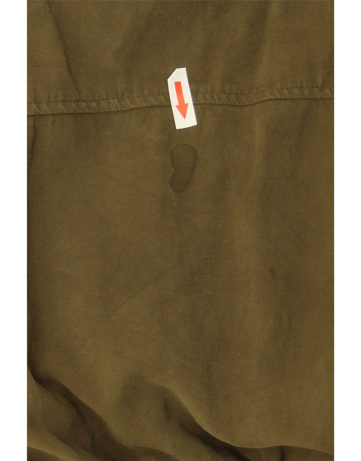 Abito chemisier Zara da donna UK 12 medio in viscosa kaki