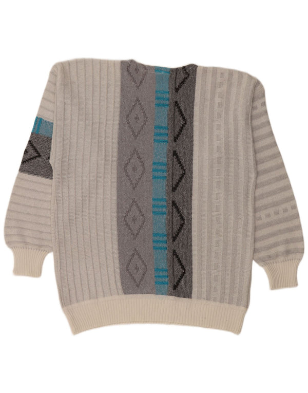 Maglione girocollo da uomo Jockey, grande acrilico geometrico grigio