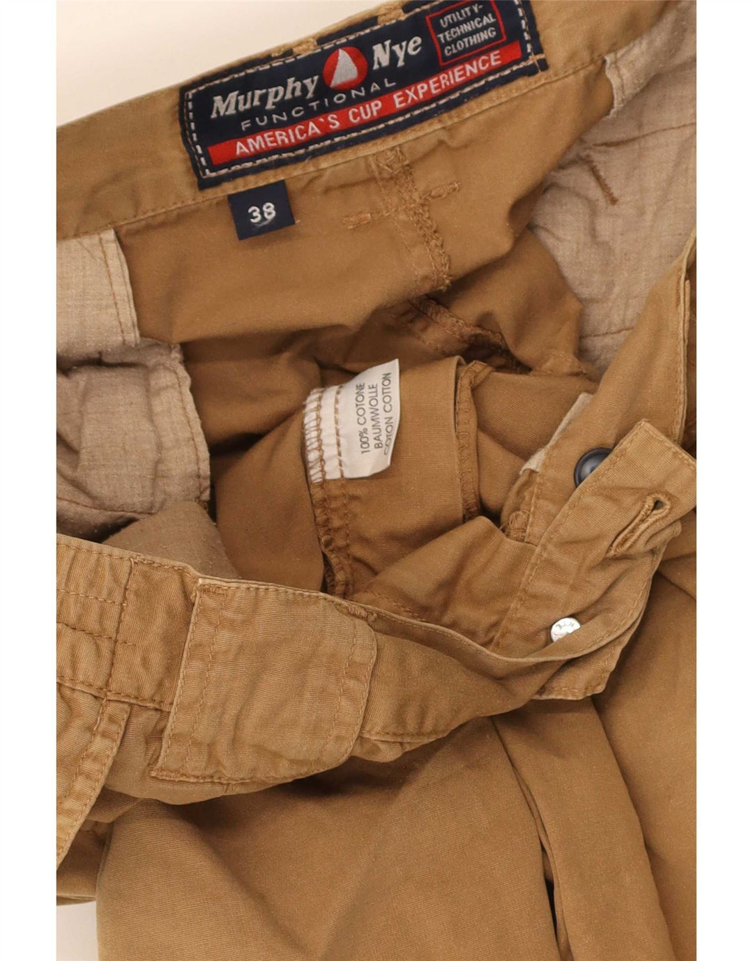 Pantaloni cargo dritti da uomo Murphy & Nye W38 L33 in cotone beige