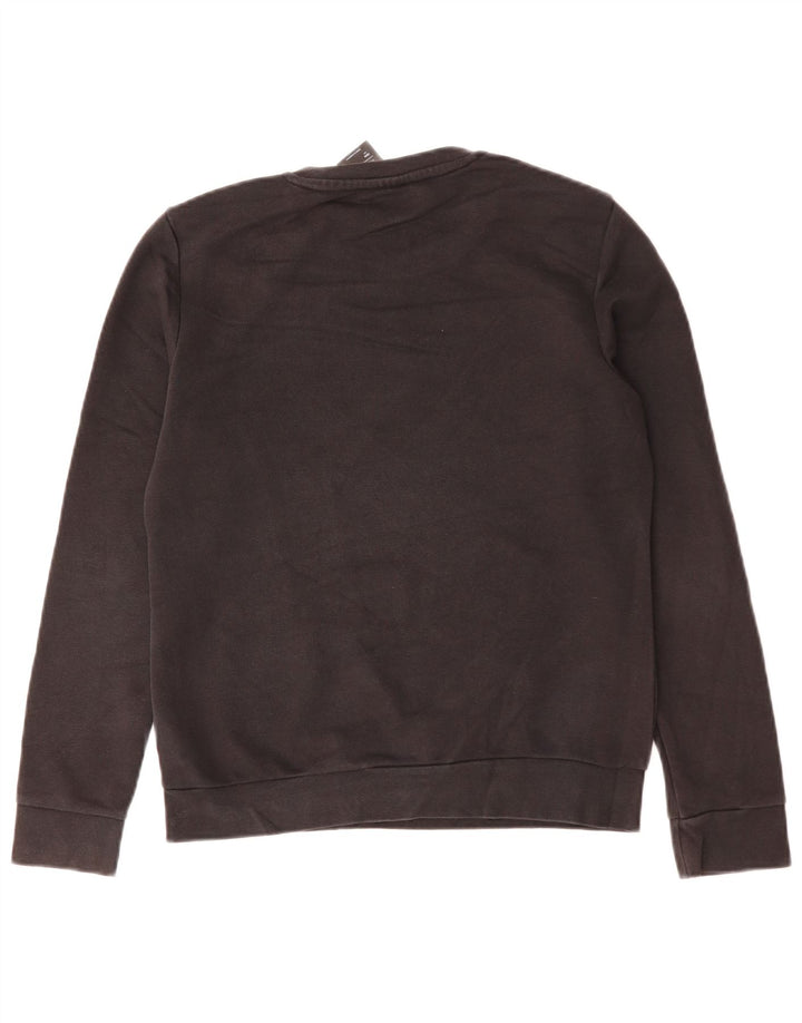 Felpa grafica da donna ADIDAS maglione UK 8/10 piccolo cotone nero