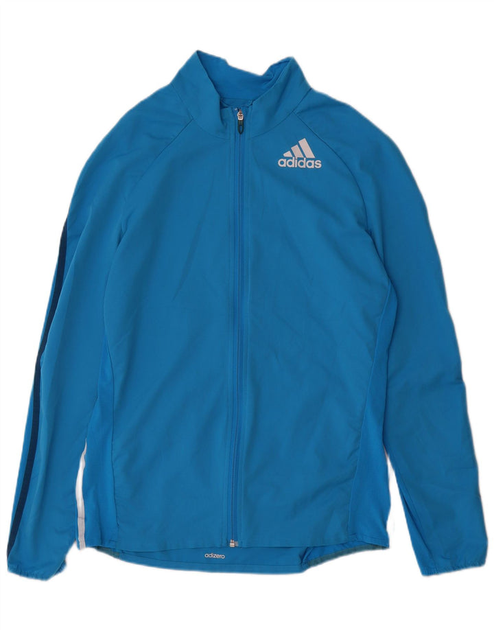 Giacca da ginnastica Adidas Adizero da uomo, grande, in poliestere blu