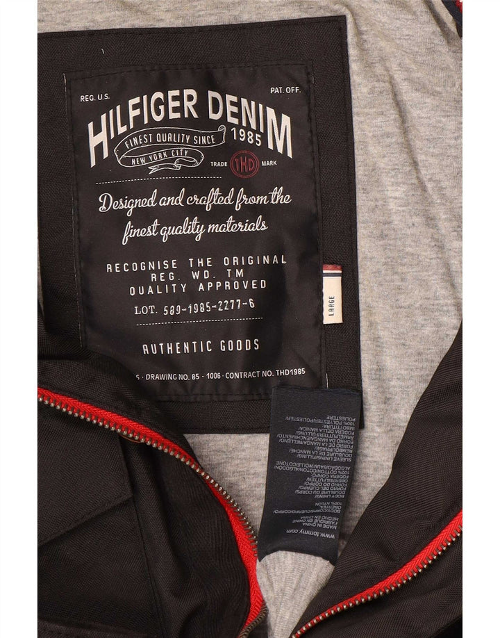 Giacca militare da uomo Tommy Hilfiger UK 40 grande nylon nero