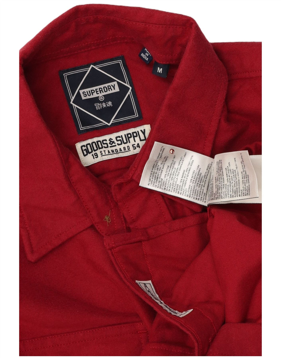 Camicia da uomo Superdry in cotone rosso medio