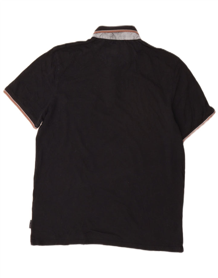 Polo da uomo Ted Baker taglia 4 grande in cotone nero