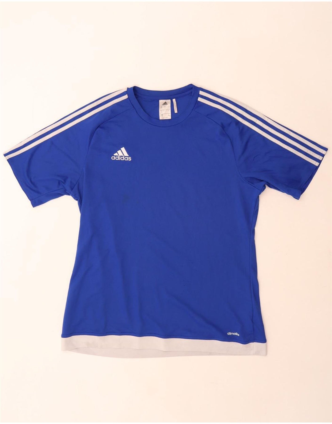 T-shirt Adidas Climalite da uomo, grande, in poliestere color block blu