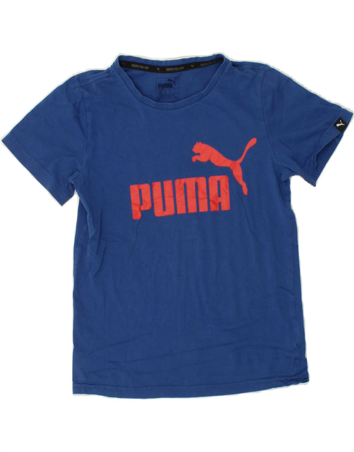 PUMA Boys Graphic T-Shirt Top 9-10 Years Blue Cotton Vintage Puma and Second-Hand Puma from Messina Hembry 