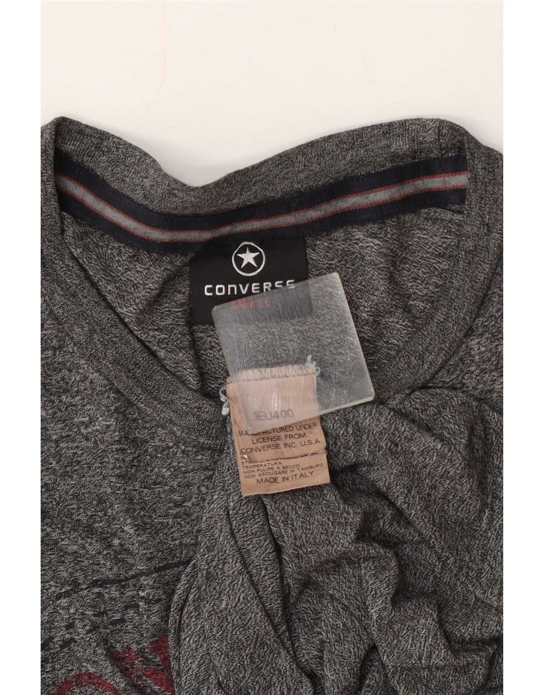 T-shirt grafica Converse da uomo Chuck Taylor Top in cotone chiazzato grigio piccolo