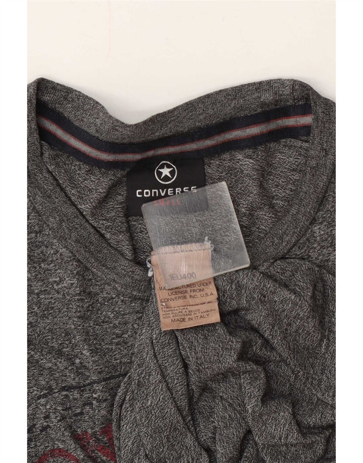 T-shirt grafica Converse da uomo Chuck Taylor Top in cotone chiazzato grigio piccolo
