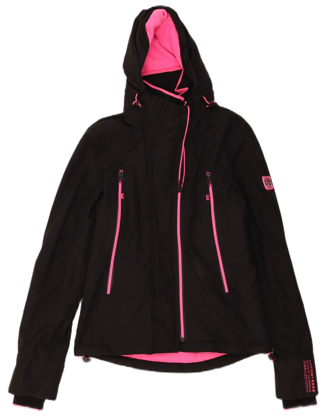 Giacca a vento da donna con cappuccio Superdry UK 8 Small Poliestere nero