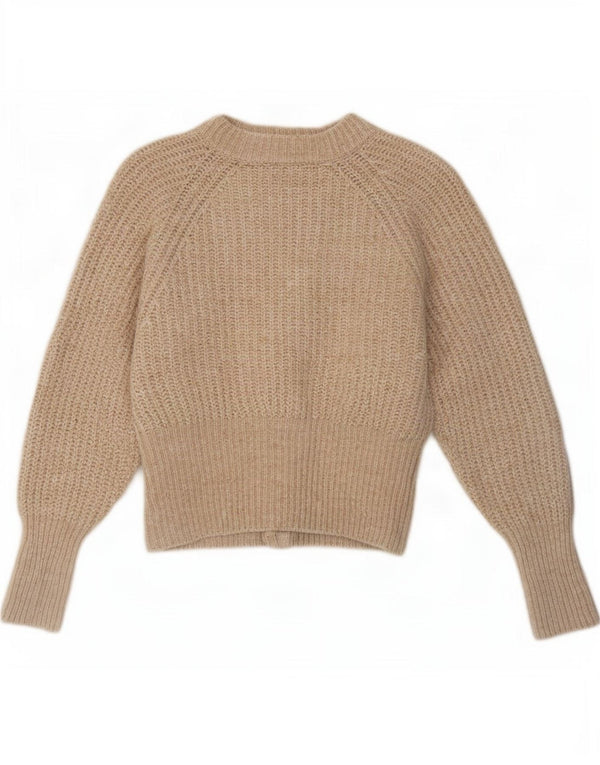 Maglione cardigan da donna Zara UK 12 Poliestere beige medio