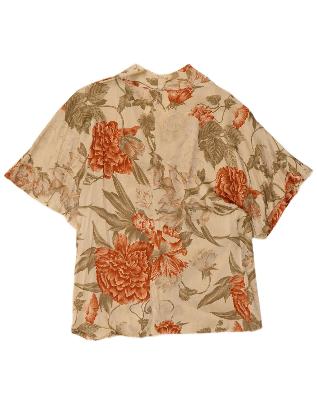 Camicetta da donna VINTAGE Top UK 12 Verde medio floreale