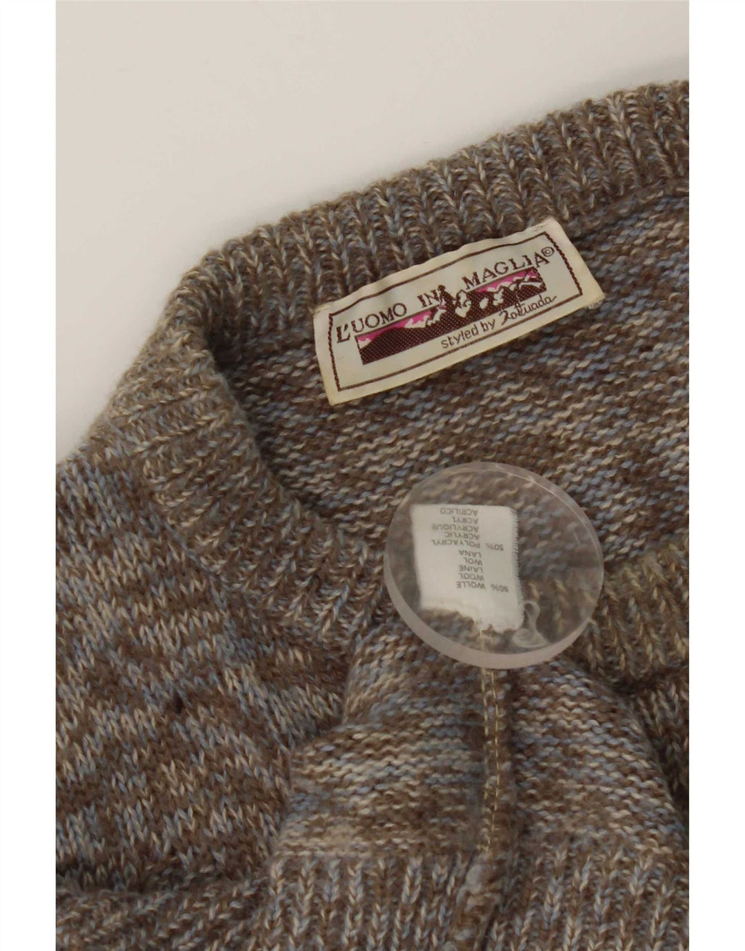 Canotta vintage da uomo Canotta XS in lana screziata grigia