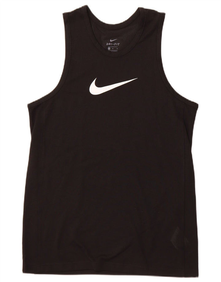NIKE Canotta grafica da uomo Dri Fit, media, nera, poliestere, sportiva