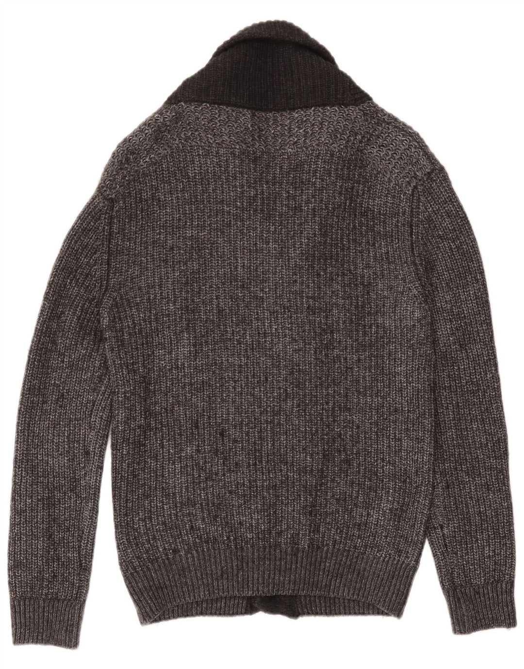 Maglione cardigan da uomo Zara grande acrilico chiazzato grigio