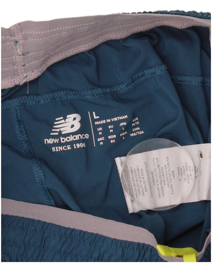 Pantaloncini sportivi grafici da donna New Balance UK 14 poliestere blu medio