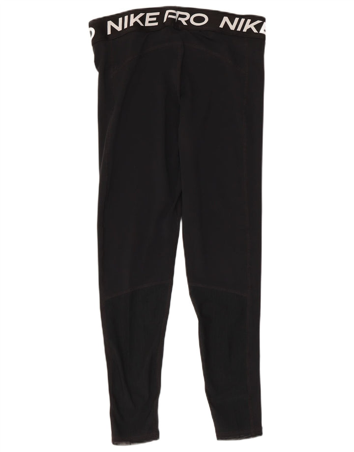 Leggings grafici Nike Dri Fit da donna, grandi, in poliestere nero