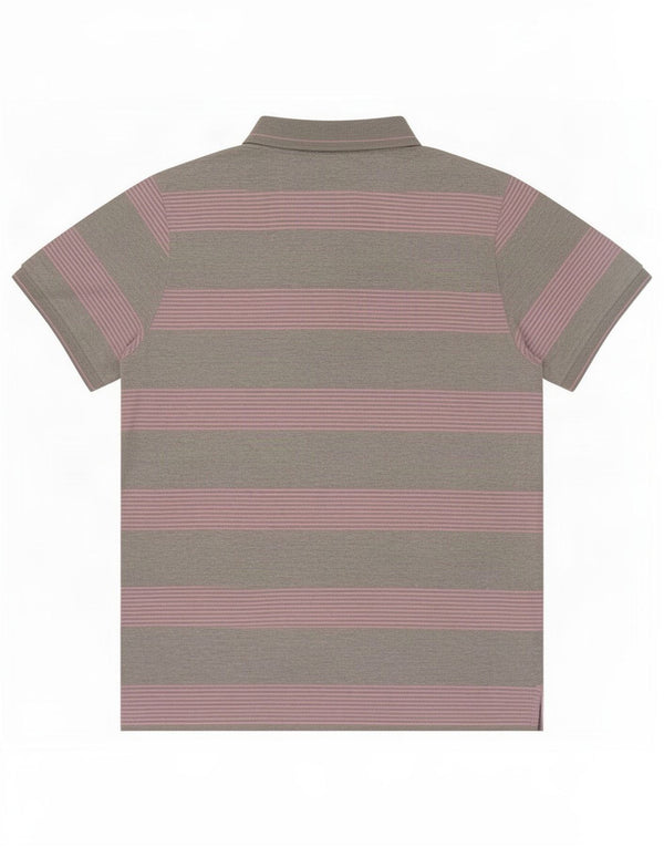 Polo da uomo Champion a righe grigio medio