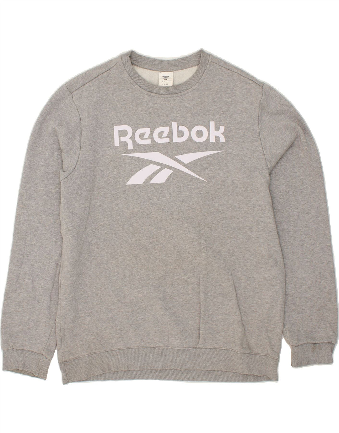 REEBOK Mens Graphic Sweatshirt Jumper XL Grey Cotton Vintage Reebok and Second-Hand Reebok from Messina Hembry 
