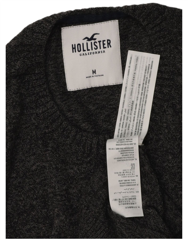 Maglione Hollister da uomo girocollo in cotone chiazzato grigio medio