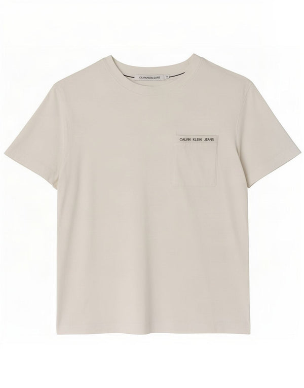 T-shirt da uomo Calvin Klein Jeans Top in cotone bianco medio