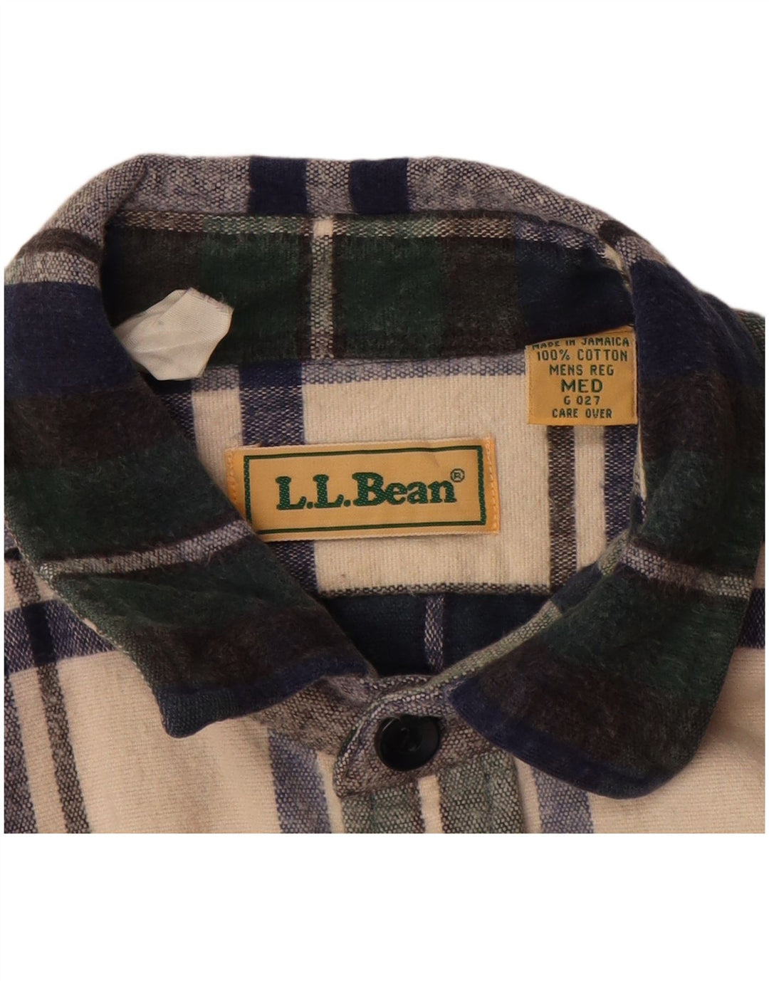 Camicia da uomo in flanella L.L.Bean in cotone a quadri verde medio