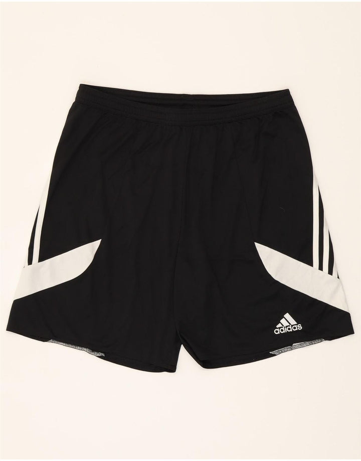 Pantaloncini sportivi Adidas Climalite da uomo, grandi, in poliestere color block nero