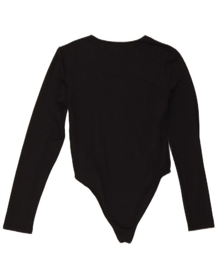 Body a maniche lunghe da donna Zara UK 12 medio nero in poliammide