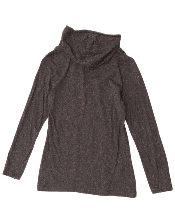 Maglia a maniche lunghe con cappuccio da donna Puma UK 6 XS cotone chiazzato grigio