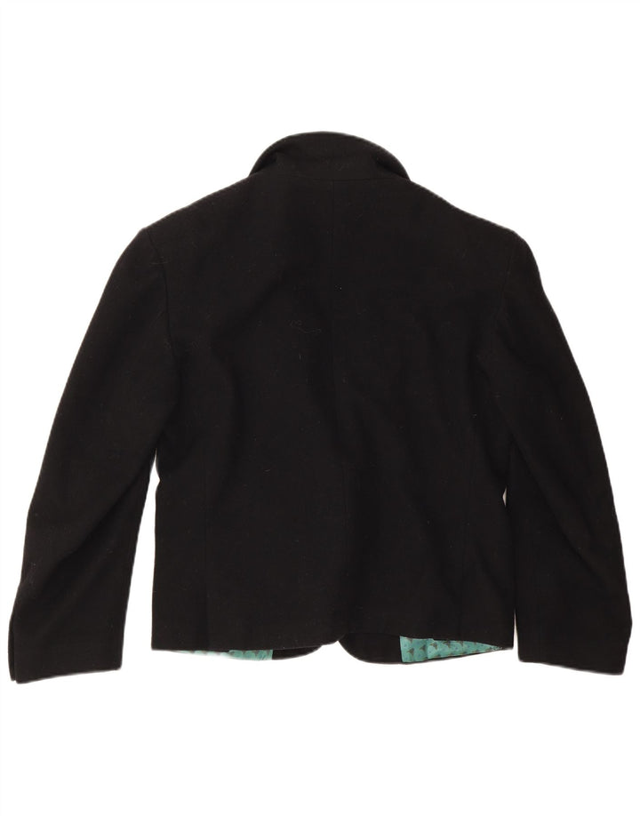 Giacca Blazer da Donna a 1 Bottone Benetton IT 44 Media Nera Lana