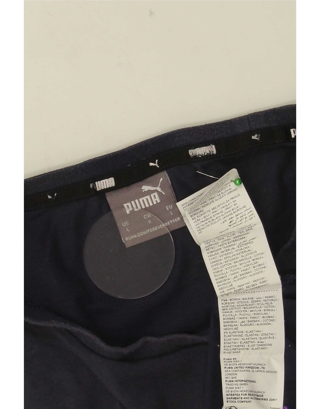 T-shirt da uomo Puma Top Large in cotone blu navy