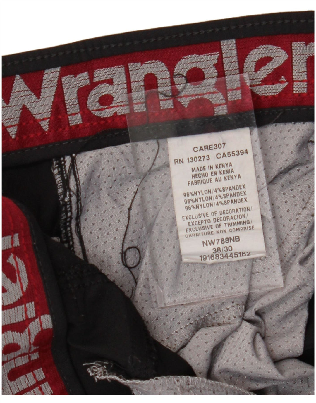 Pantaloni cargo dritti da uomo WRANGLER W38 L30 nylon nero